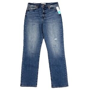 NWT Daze Smarty Pants Women's 30 High Rise Slim Straight Denim Jeans Light Wash